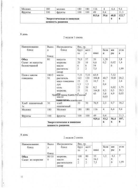 Конкурсная документация по питанию