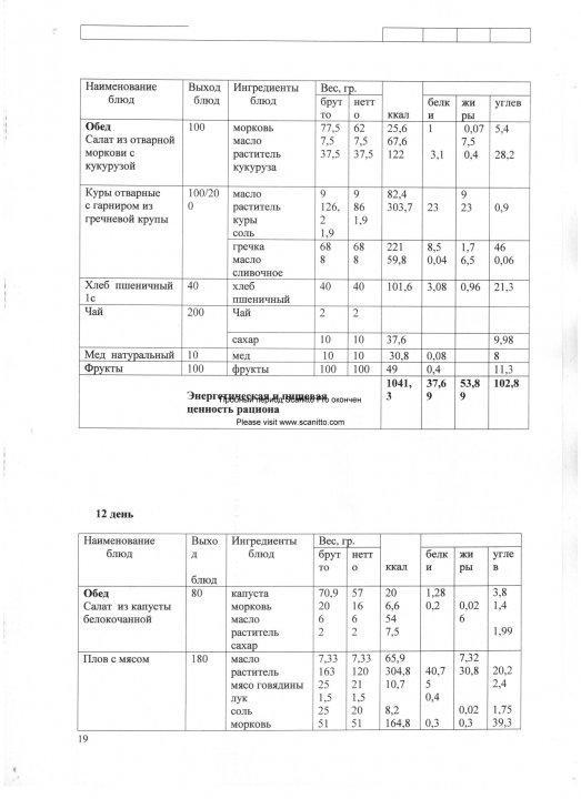 Конкурсная документация по питанию