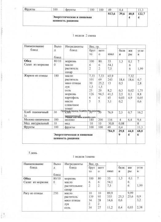 Конкурсная документация по питанию