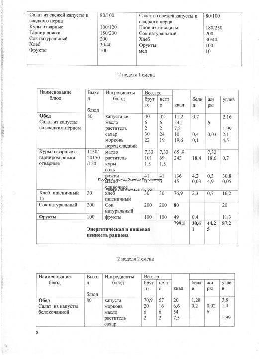 Конкурсная документация по питанию