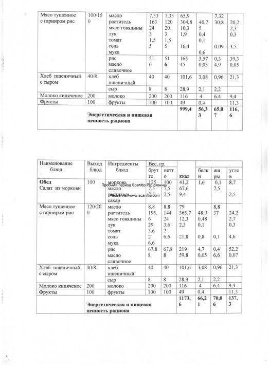 Конкурсная документация по питанию