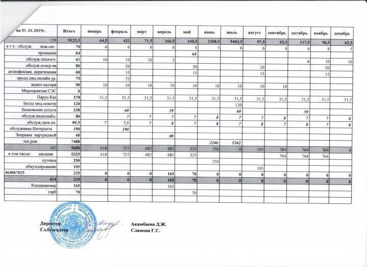 Утвержденный бюджет в разрезе специфик и расшифровкой